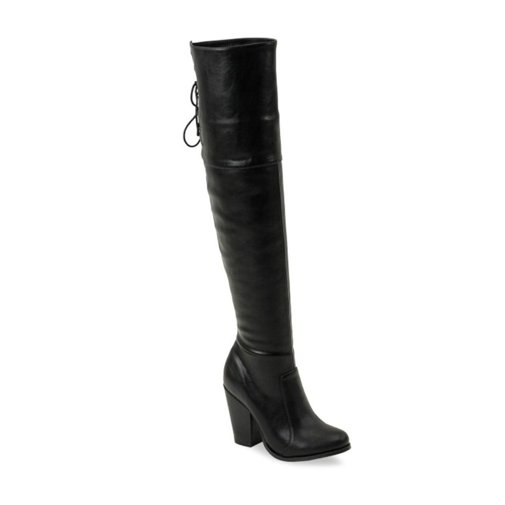 Chase & Chloe Max-2 Women's Over The Knee Thigh High Suede Chunky Heel B…